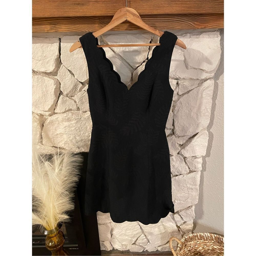 Lilly Pulitzer Black Mini Dress with Scalloped Neckline